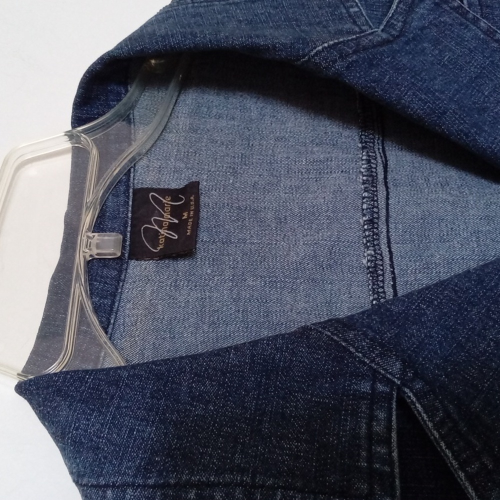 Katina Marie Women's Upstyled Denim Vest with Rhinestone Embellishments Medium - Picture 6 of 10